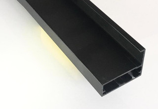 پروفیل دستگیره درب شیشه ای کابینت فریم لس (90 درجه) مشکی
